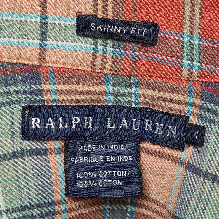 Pre Owned Ralph Lauren Multicolor Plaid Check Cotton Skinny Fit Shirt S