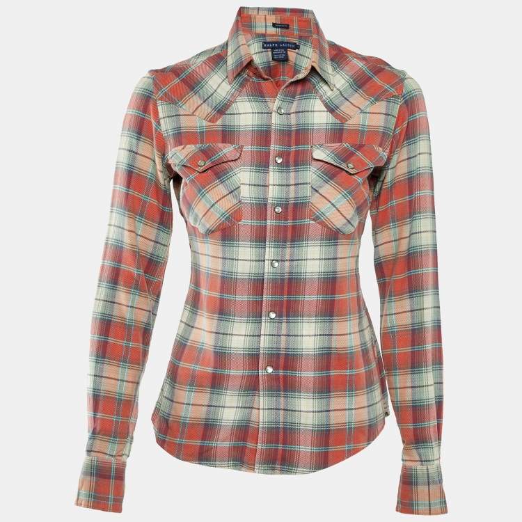 Pre Owned Ralph Lauren Multicolor Plaid Check Cotton Skinny Fit Shirt S
