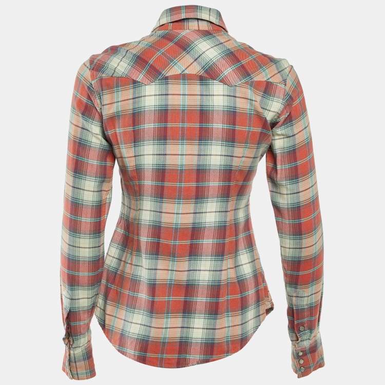 Pre Owned Ralph Lauren Multicolor Plaid Check Cotton Skinny Fit Shirt S