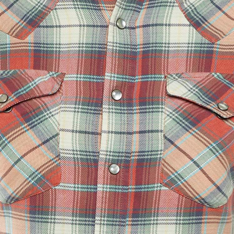 Pre Owned Ralph Lauren Multicolor Plaid Check Cotton Skinny Fit Shirt S