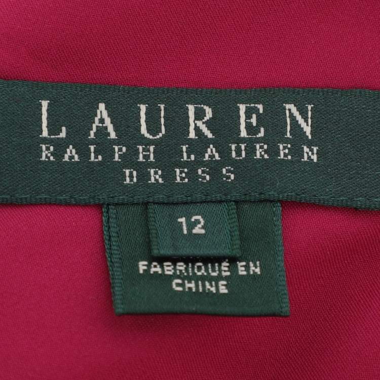 Pre Owned Ralph Lauren Pink Multicolor Paisley Print Midi Dress L