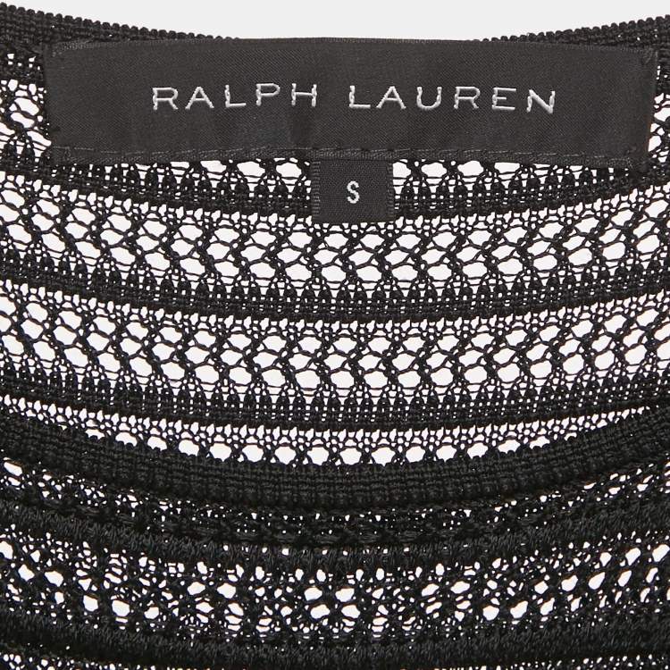 Pre Owned Ralph Lauren Black Patterned Knit Short Dress S