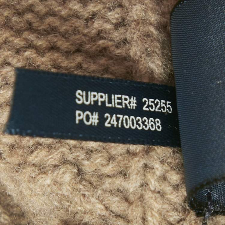 Pre Owned Ralph Lauren Taupe Cable Knit Poncho M/L