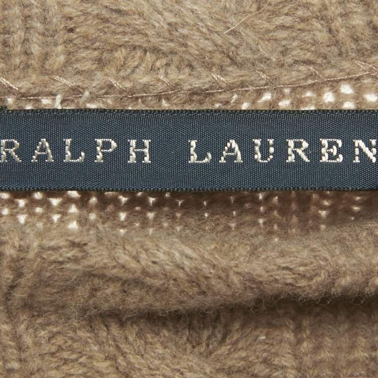 Pre Owned Ralph Lauren Taupe Cable Knit Poncho M/L