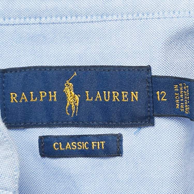 Pre Owned Ralph Lauren Blue Logo Embroidered Cotton Full Sleeve Shirt L 