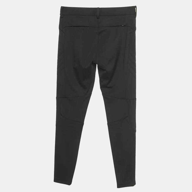 Pre Owned Ralph Lauren Black Zipper Detail Leggings S