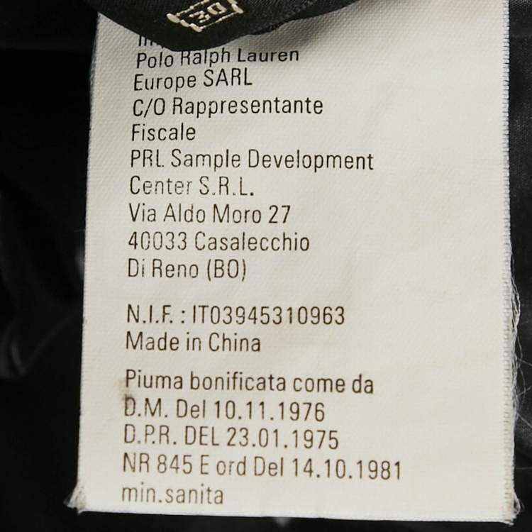 Pre Owned Ralph Lauren Black Printed Synthetic Down Vest M