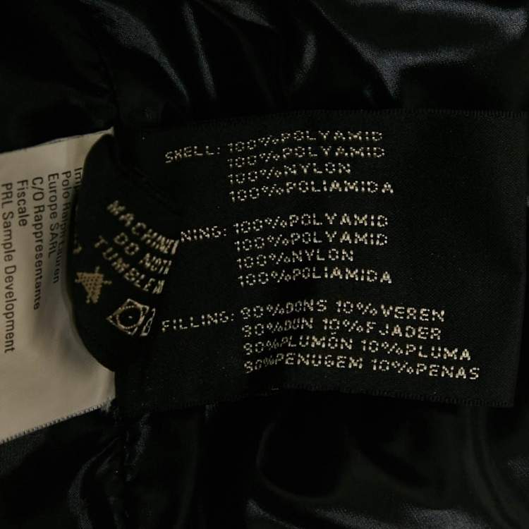 Pre Owned Ralph Lauren Black Printed Synthetic Down Vest M