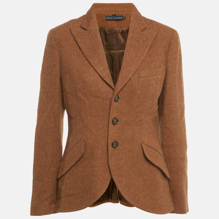 Pre Owned Ralph Lauren Brown Wool Blend Blazer L