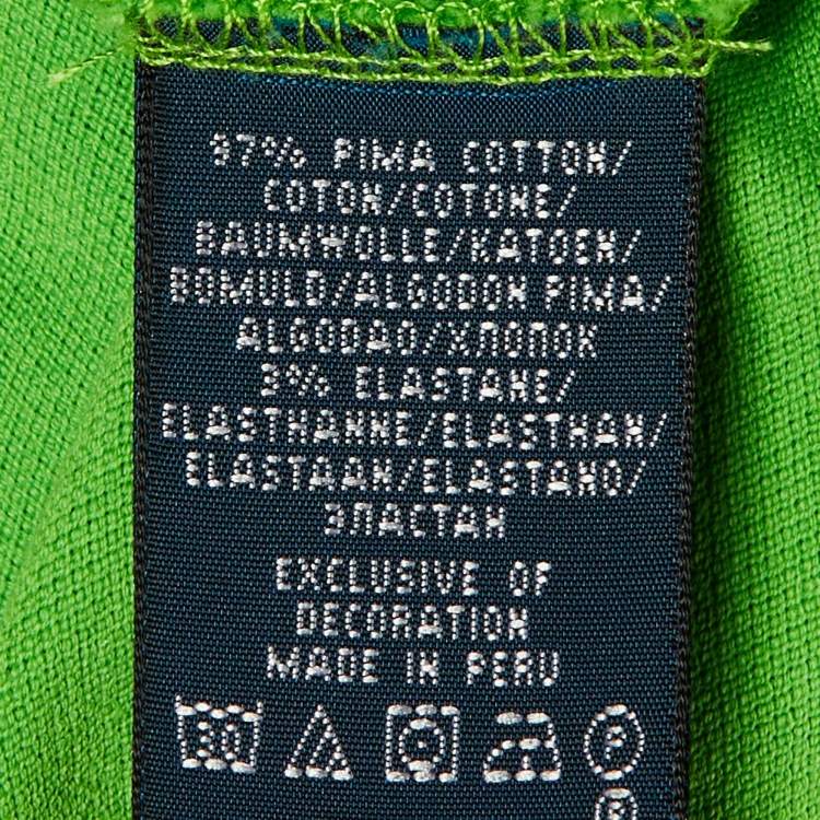 Pre Owned Ralph Lauren Green Logo Cotton The Skinny Polo T-Shirt S