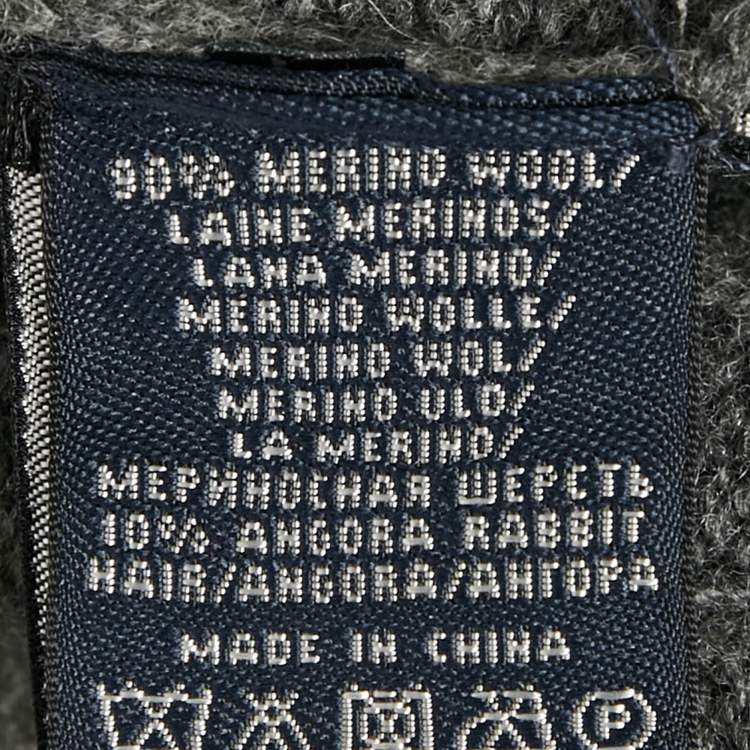 Pre Owned Ralph Lauren Sports Grey Wool Cable Knit Cardigan XS /S