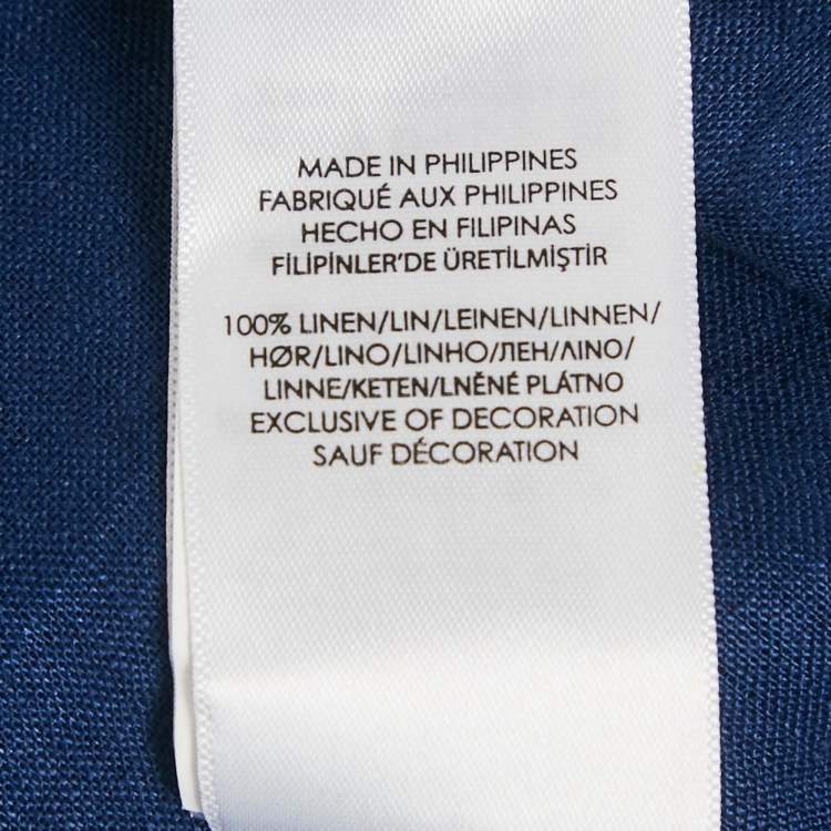 Pre Owned Ralph Lauren Blue Linen Long Sleeve Shirt XS