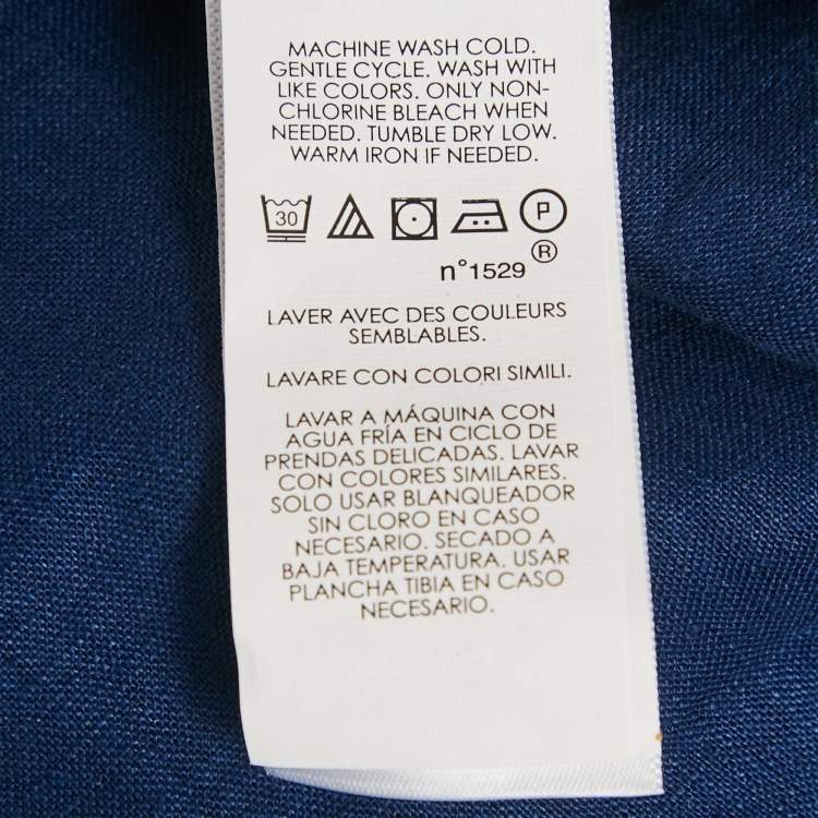 Pre Owned Ralph Lauren Blue Linen Long Sleeve Shirt XS