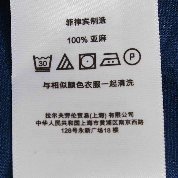 Pre Owned Ralph Lauren Blue Linen Long Sleeve Shirt XS