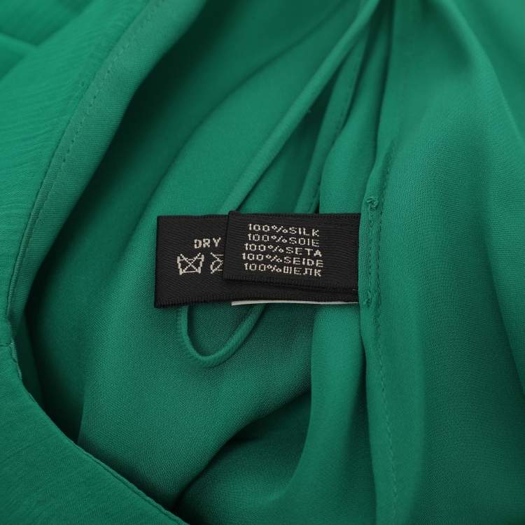 مملوكة مسبقًا Ralph Lauren Green Chiffon Fishtail Midi Skirt S