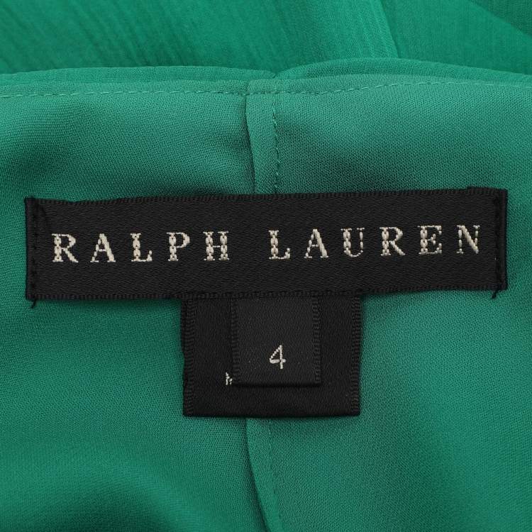 مملوكة مسبقًا Ralph Lauren Green Chiffon Fishtail Midi Skirt S