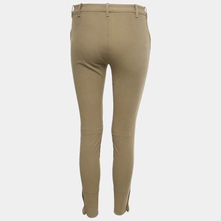 Pre Owned Ralph Lauren Beige Suede Trim Cotton Blend Breeches S