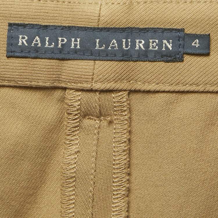 Pre Owned Ralph Lauren Beige Suede Trim Cotton Blend Breeches S