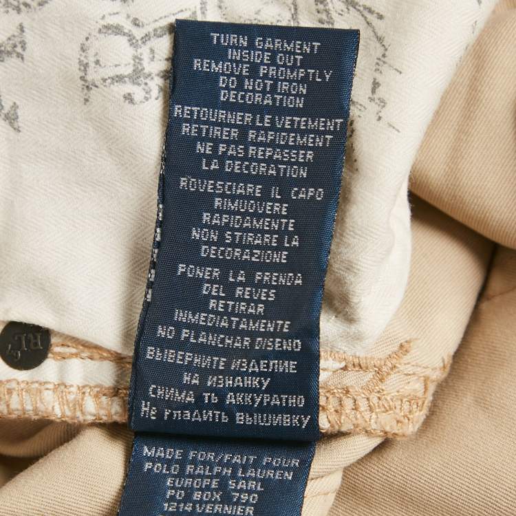 Pre Owned Ralph Lauren Beige Equestrian Print Cotton Thompson 650 Pants M