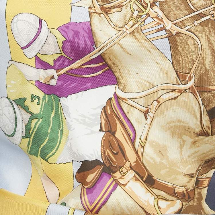 Pre Owned Ralph Lauren Multicolor Printed Silk Leather Trim Halter Neck Top XS