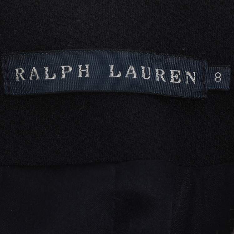 Pre Owned Ralph Lauren Navy Blue/Cream Wool Jacket M