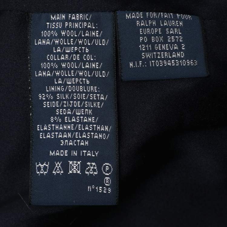 Pre Owned Ralph Lauren Navy Blue/Cream Wool Jacket M