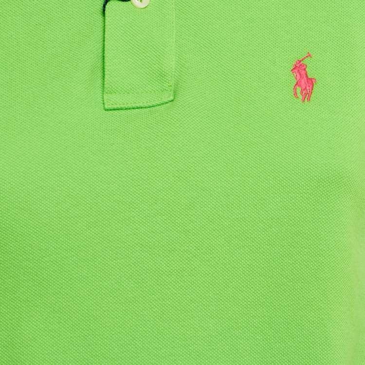 Pre Owned Ralph Lauren Green Logo Embroidered Cotton Classic Fit Polo T-Shirt XS