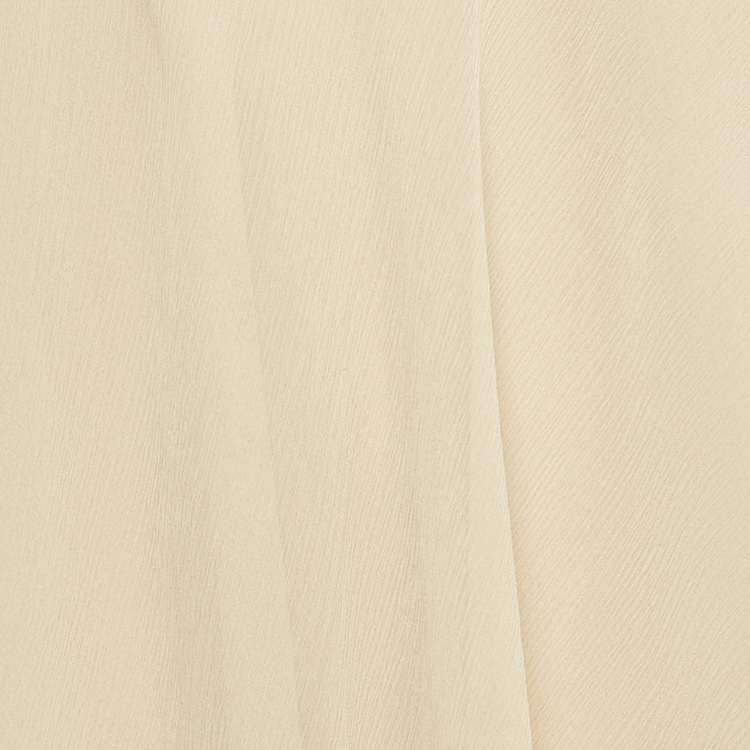 Pre Owned Ralph Lauren Beige Tulle Silk Ruffle Detail Maxi Dress S