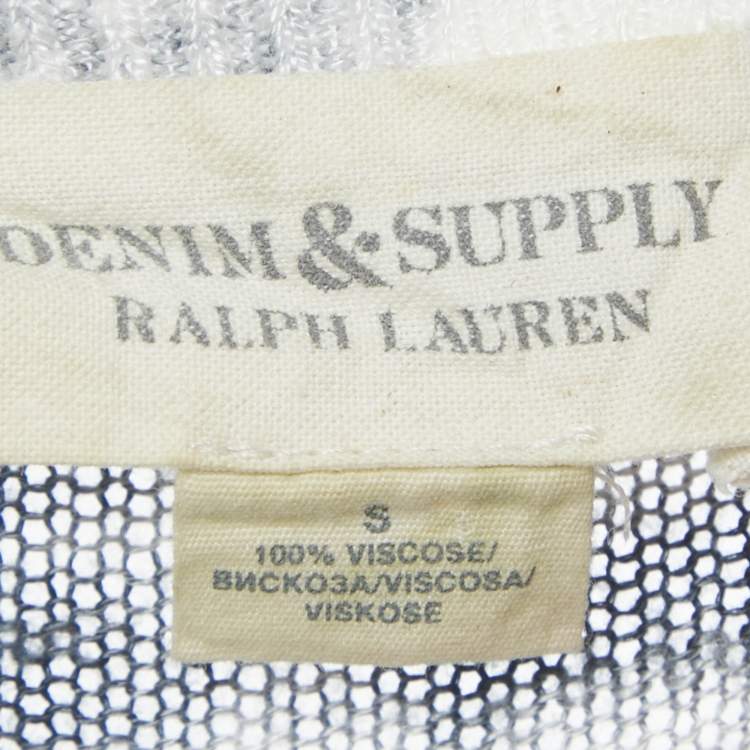 Pre Owned Denim & Supply x Ralph Lauren Grey/White Striped Knit Mini Dress S
