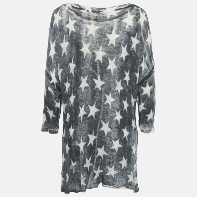 Pre Owned Denim & Supply x Ralph Lauren Grey/White Striped Knit Mini Dress S