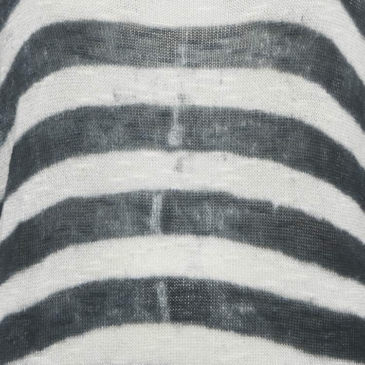 Pre Owned Denim & Supply x Ralph Lauren Grey/White Striped Knit Mini Dress S