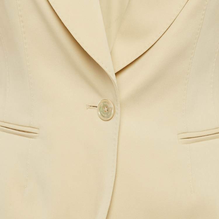 Pre Owned Ralph Lauren Beige Wool Single Breasted Blazer XS 