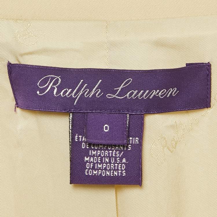 Pre Owned Ralph Lauren Beige Wool Single Breasted Blazer XS 