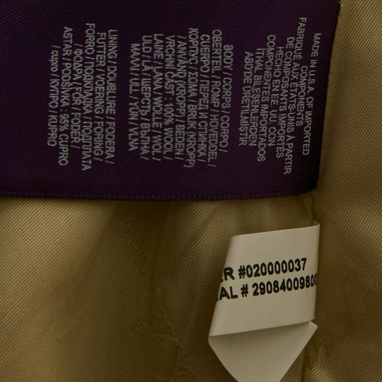 Pre Owned Ralph Lauren Beige Wool Single Breasted Blazer XS 