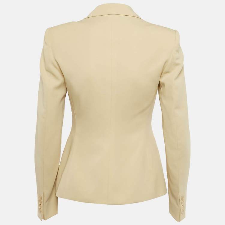 Pre Owned Ralph Lauren Beige Wool Single Breasted Blazer XS 