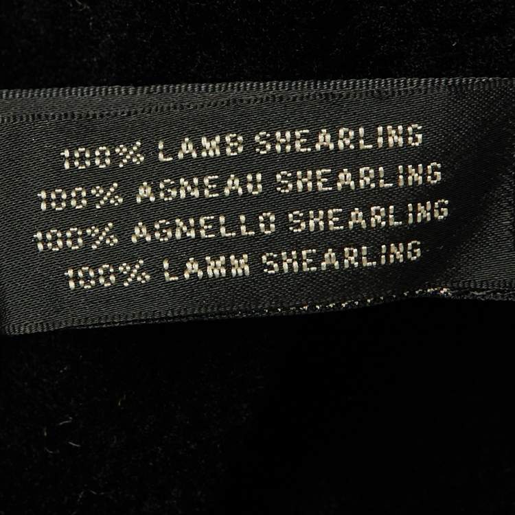 Pre Owned Ralph Lauren Black Shearling lined Belted Jacket L