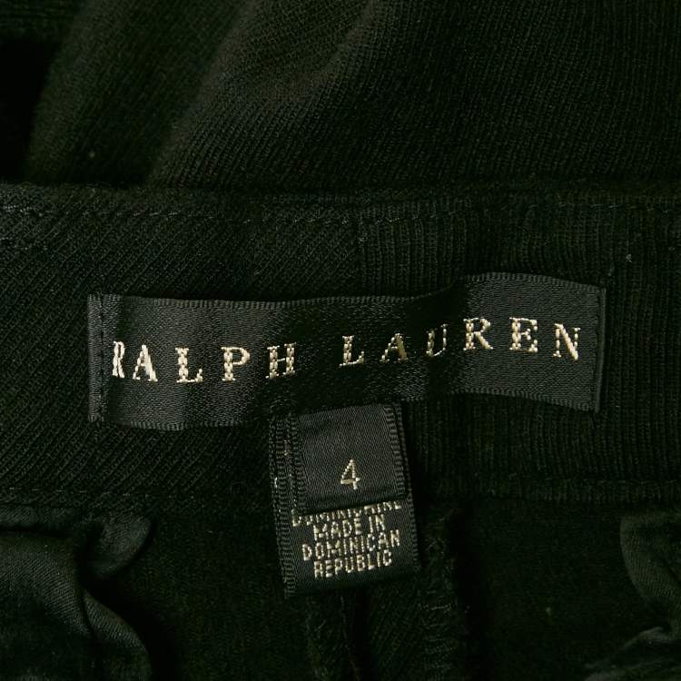 Pre Owned Ralph Lauren Black Wool Trousers S 