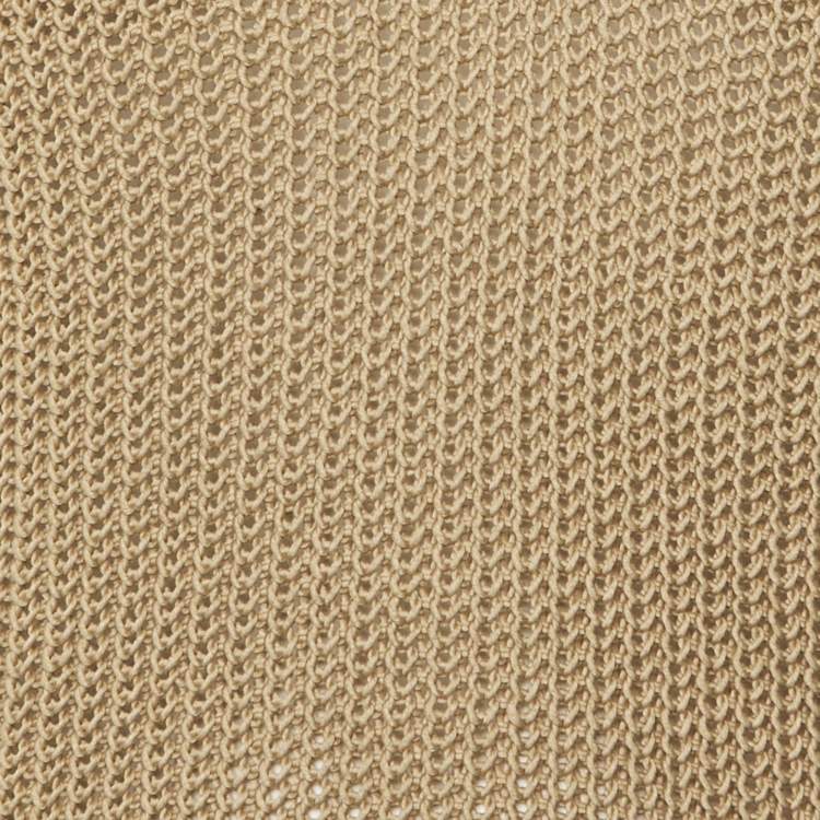 Pre Owned Ralph Lauren Beige Cotton Knit V-Neck Jumper XS