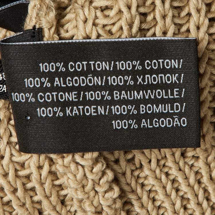 Pre Owned Ralph Lauren Beige Cotton Knit V-Neck Jumper XS