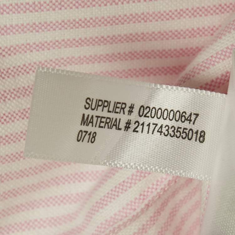 Pre Owned Ralph Lauren Pink Striped Cotton Slim Fit Shirt S