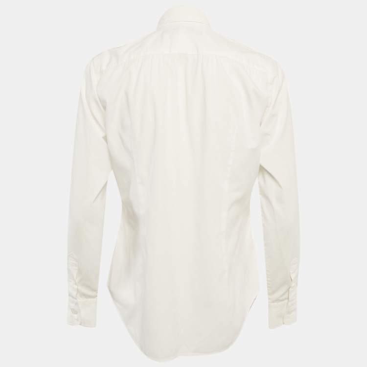 Pre Owned Ralph Lauren Sport White Embroidered Cotton Shirt M