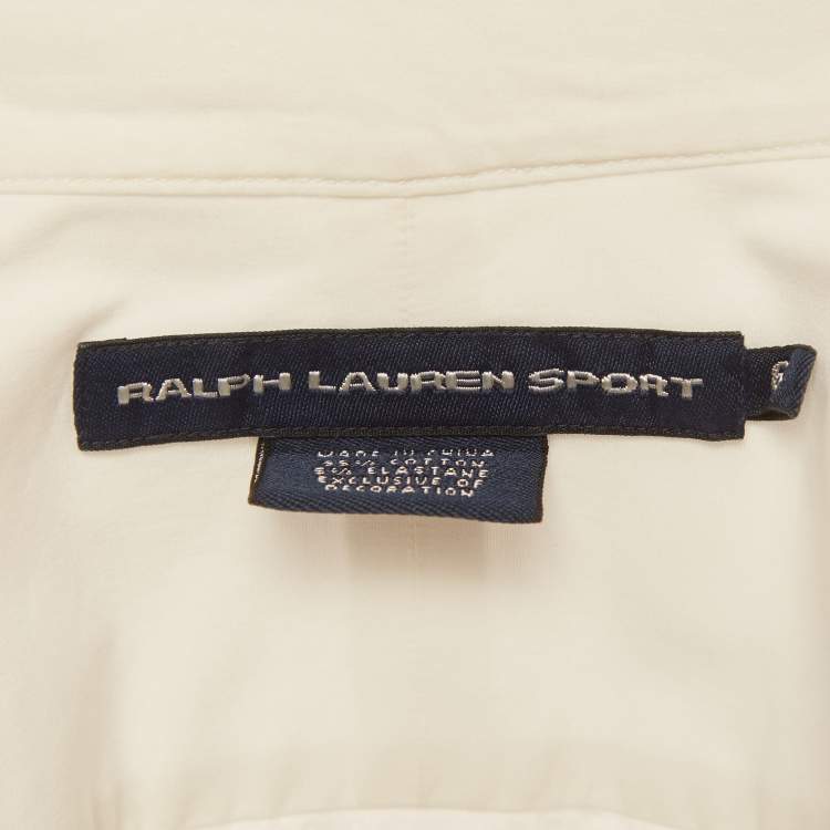 Pre Owned Ralph Lauren Sport White Embroidered Cotton Shirt M