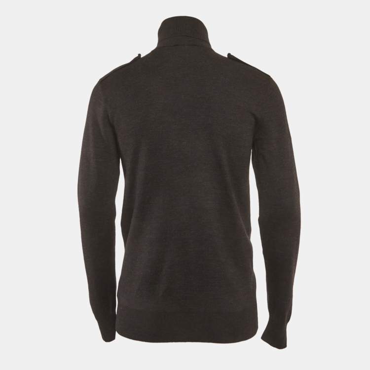 Pre Owned Ralph Lauren Black Wool Turtle Neck Sweatshirt M