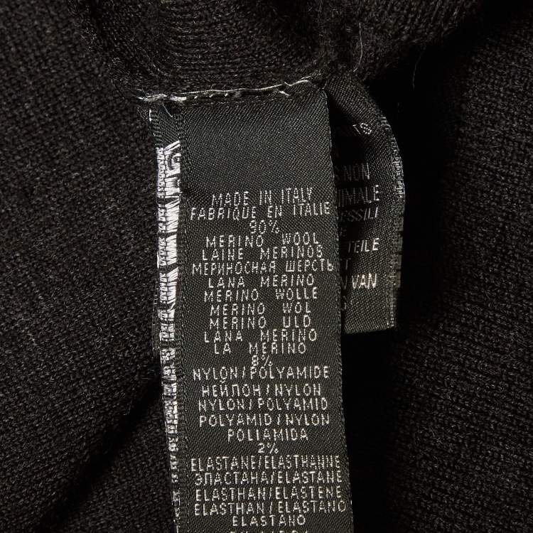 Pre Owned Ralph Lauren Black Wool Turtle Neck Sweatshirt M