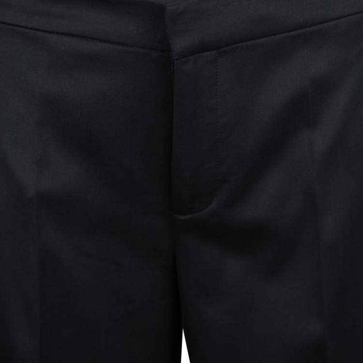 Pre Owned Ralph Lauren Black Stretch Wool Wide Leg Pants S