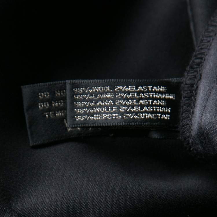 Pre Owned Ralph Lauren Black Stretch Wool Wide Leg Pants S