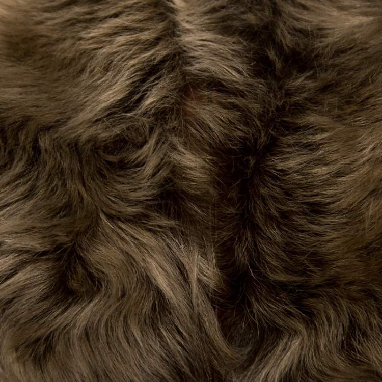 Pre Owned Ralph Lauren Brown Wool and Angora Knit Fur Panel Detail Zip Front Jacket XS