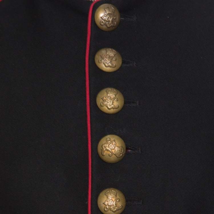 Pre Owned Ralph Lauren Black Cotton Metallic Cord Embellished Military Jacket S