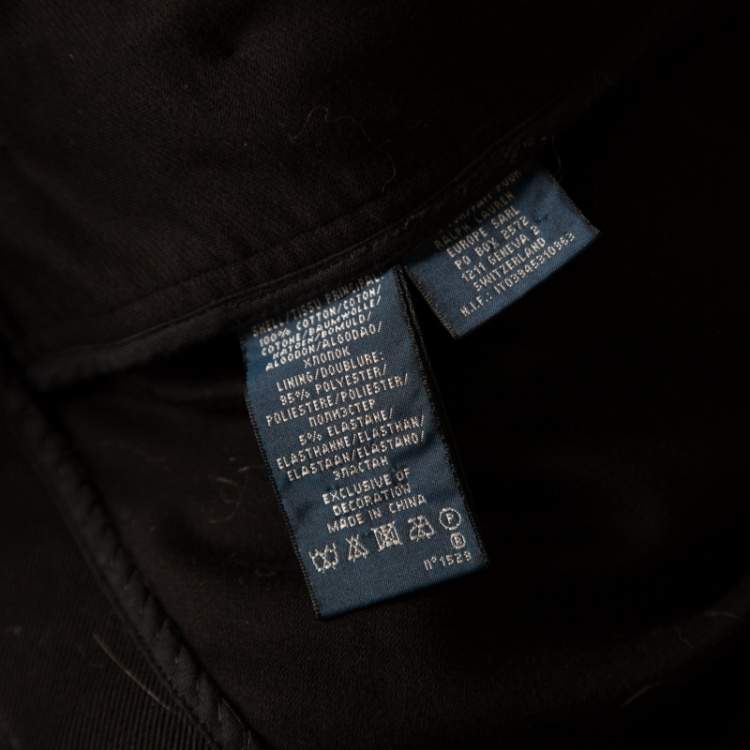 Pre Owned Ralph Lauren Black Cotton Metallic Cord Embellished Military Jacket S