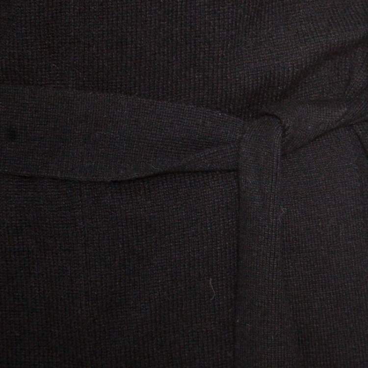 Pre Owned Ralph Lauren Black Cashmere Belted Poncho S